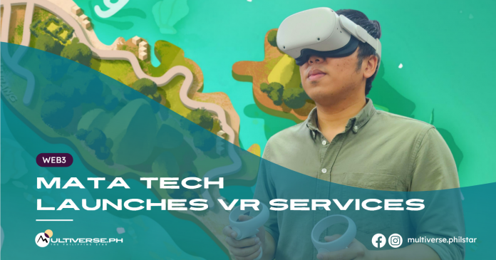 Participant at Mata Tech's grand launch event uses a Meta Quest headset to explore Lubang Island through the company's latest virtual map offering.